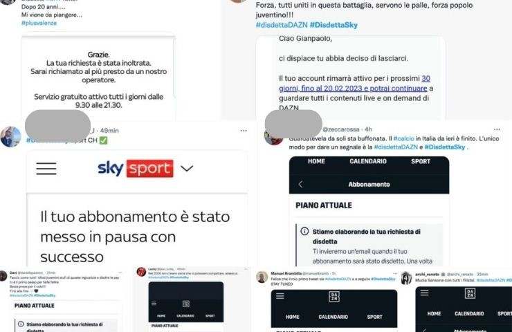 Juventus disdette Tv social